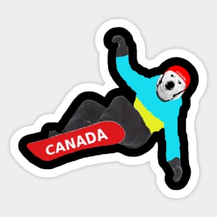 Snowboarding Polar Bear Sticker